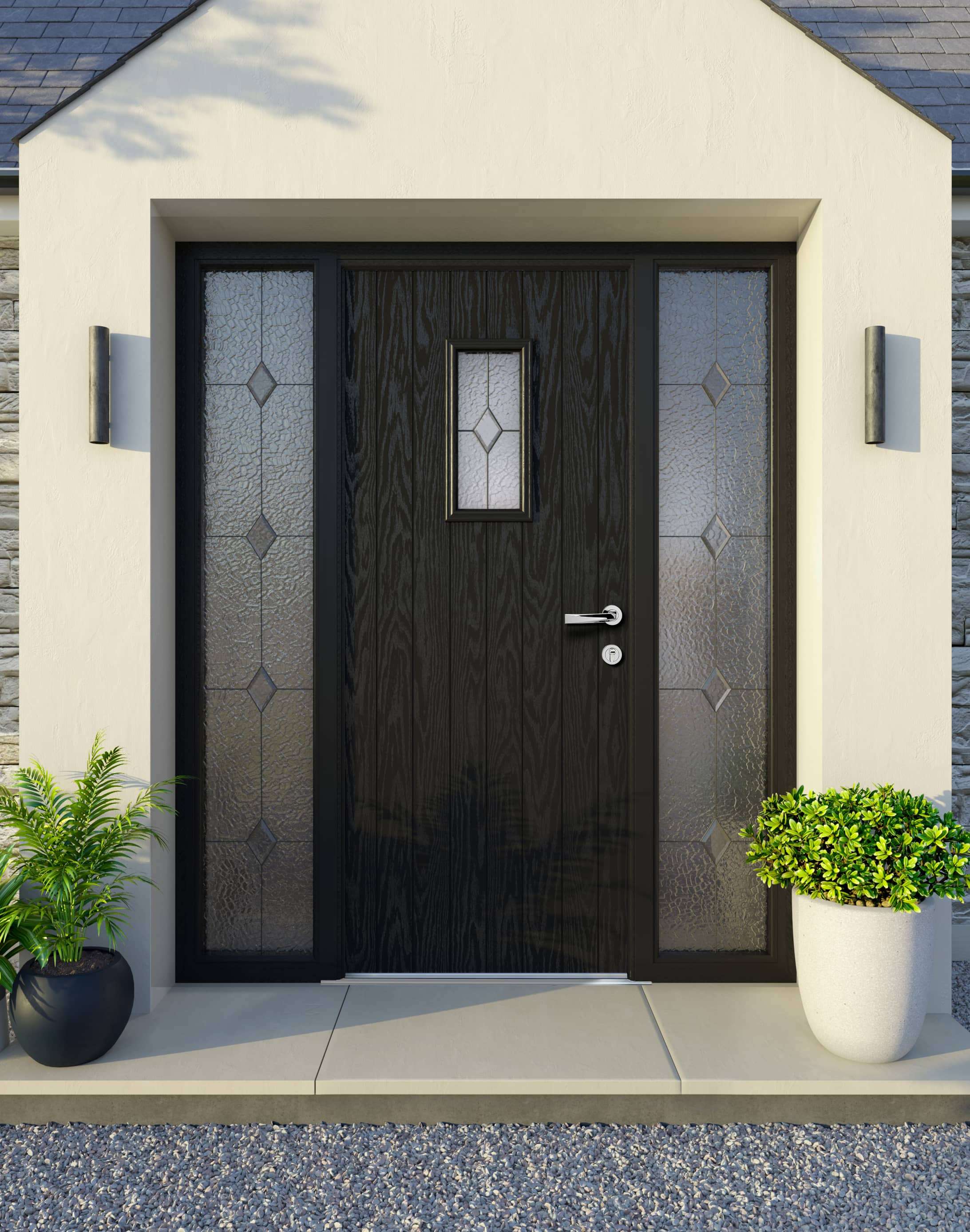 Apeer Inspiration - Contemporary Black Front Door with Glass