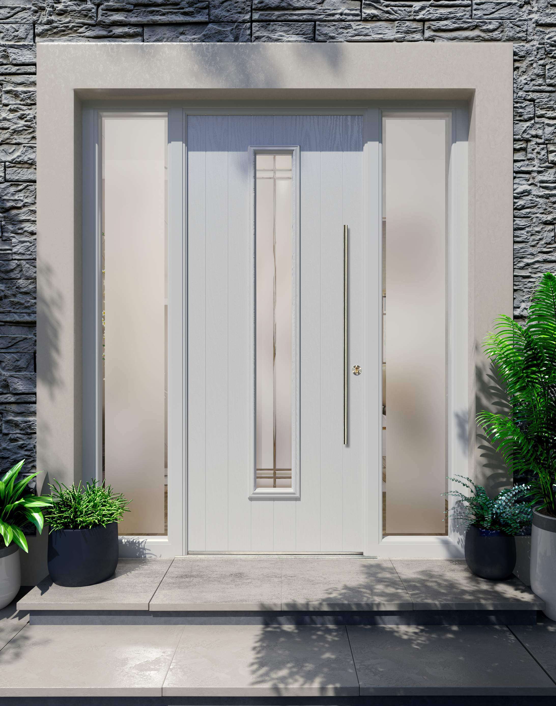 Apeer Contemporary Doors - Light Grey Front Door