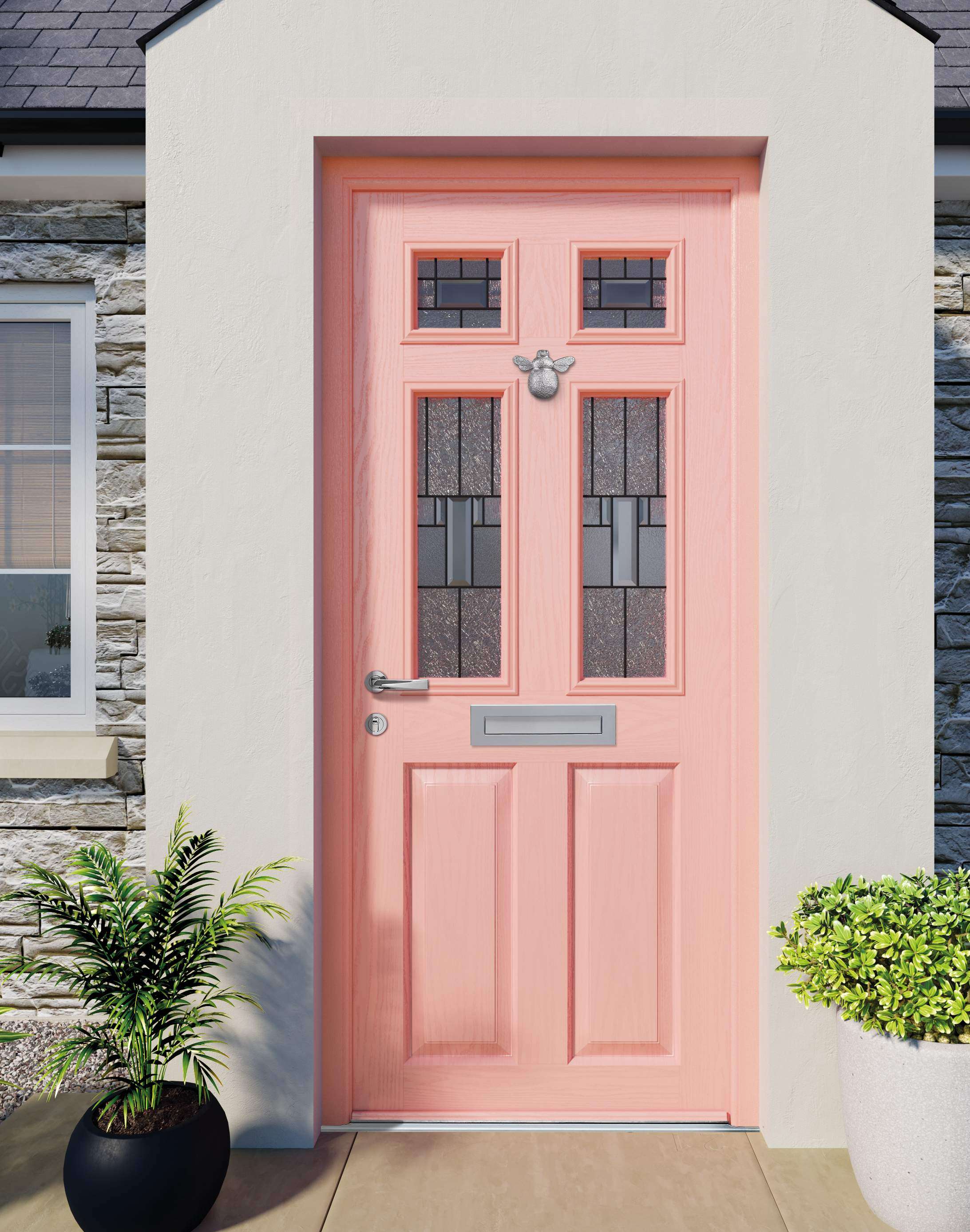 Apeer Door Ranges - Pink Accessibility Front Door with knocker