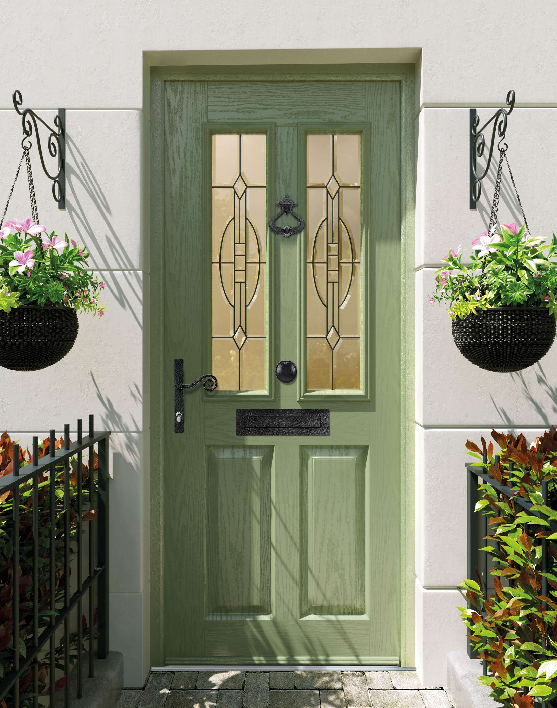 Apeer Door Ranges - Green Accessibility Front Door with knocker