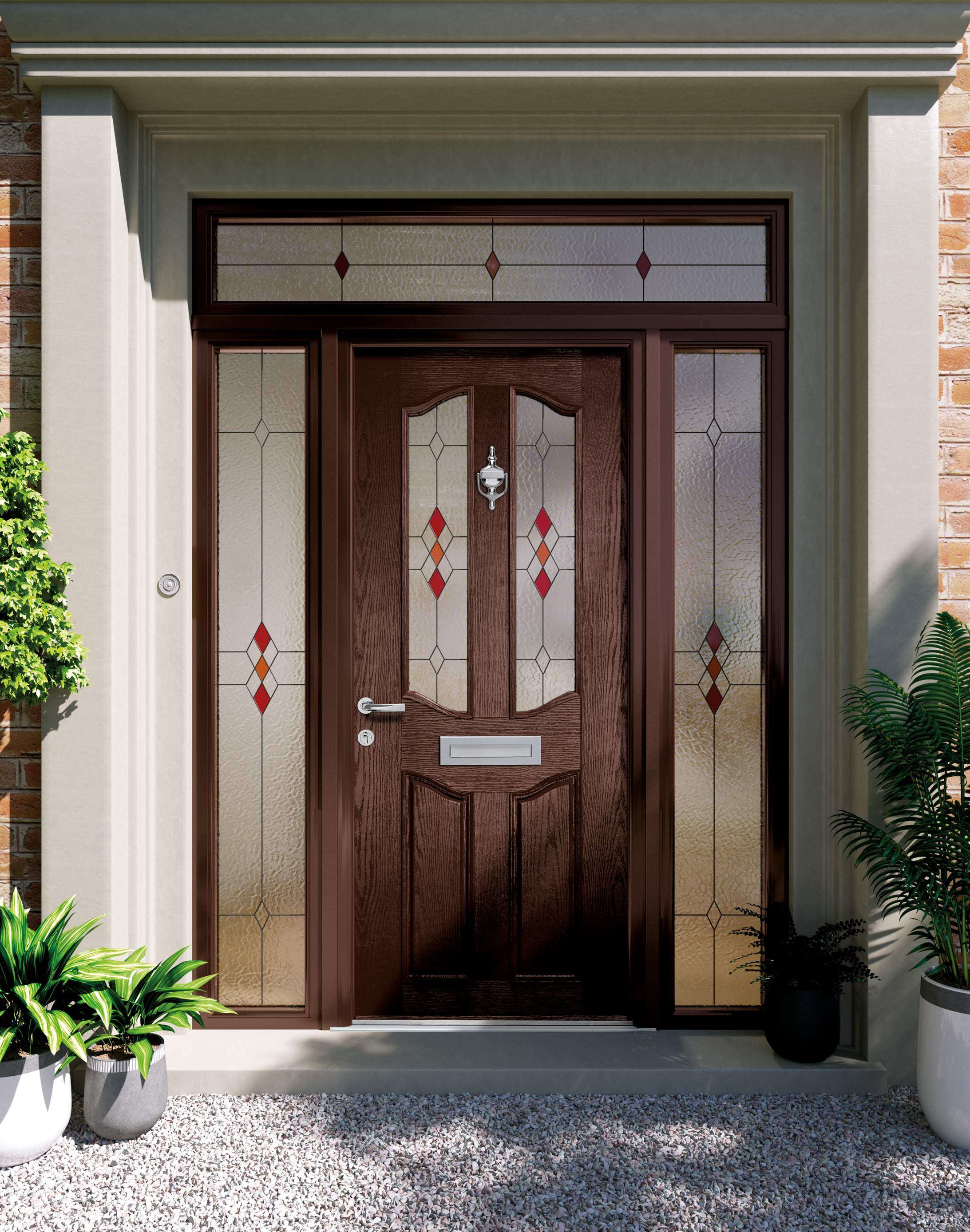 Apeer Inspiration - Traditional Brown Front Door with knocker